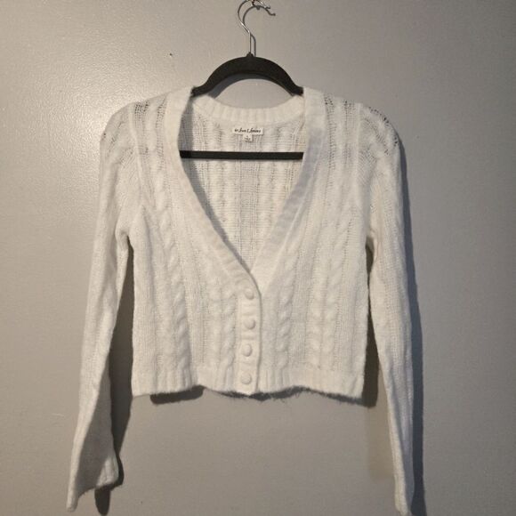 For Love & Lemons Small Billie Long Sleeve Cardigan White - Picture 7 of 11